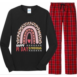 Happy Pi Day Leopard Rainbow Mathematic Math Teacher Gift Long Sleeve Pajama Set