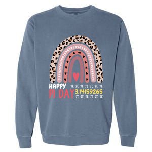 Happy Pi Day Leopard Rainbow Mathematic Math Teacher Gift Garment-Dyed Sweatshirt