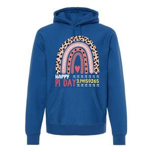 Happy Pi Day Leopard Rainbow Mathematic Math Teacher Gift Premium Hoodie