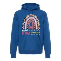 Happy Pi Day Leopard Rainbow Mathematic Math Teacher Gift Premium Hoodie