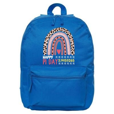 Happy Pi Day Leopard Rainbow Mathematic Math Teacher Gift 16 in Basic Backpack