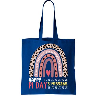 Happy Pi Day Leopard Rainbow Mathematic Math Teacher Gift Tote Bag