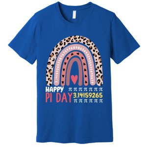 Happy Pi Day Leopard Rainbow Mathematic Math Teacher Gift Premium T-Shirt