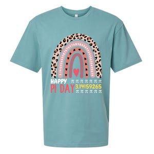 Happy Pi Day Leopard Rainbow Mathematic Math Teacher Gift Sueded Cloud Jersey T-Shirt