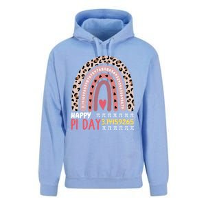 Happy Pi Day Leopard Rainbow Mathematic Math Teacher Gift Unisex Surf Hoodie