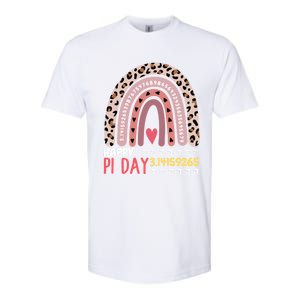 Happy Pi Day Leopard Rainbow Mathematic Math Teacher Gift Softstyle CVC T-Shirt