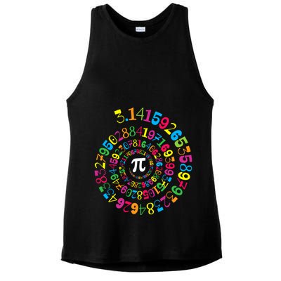 Happy Pi Day 3.14 Mathematic Math Teacher Gift Spiral Pi Day Ladies PosiCharge Tri-Blend Wicking Tank