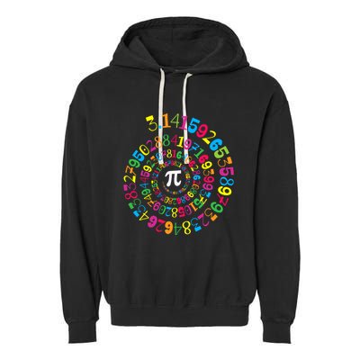 Happy Pi Day 3.14 Mathematic Math Teacher Gift Spiral Pi Day Garment-Dyed Fleece Hoodie