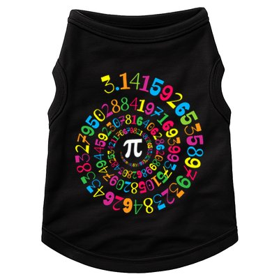 Happy Pi Day 3.14 Mathematic Math Teacher Gift Spiral Pi Day Doggie Tank