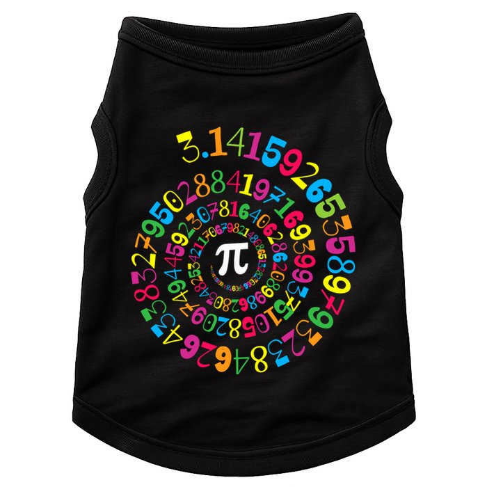 Happy Pi Day 3.14 Mathematic Math Teacher Gift Spiral Pi Day Doggie Tank