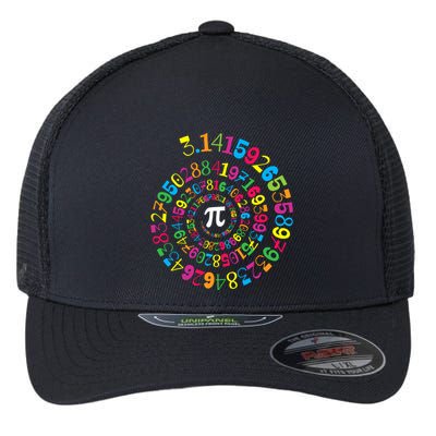 Happy Pi Day 3.14 Mathematic Math Teacher Gift Spiral Pi Day Flexfit Unipanel Trucker Cap