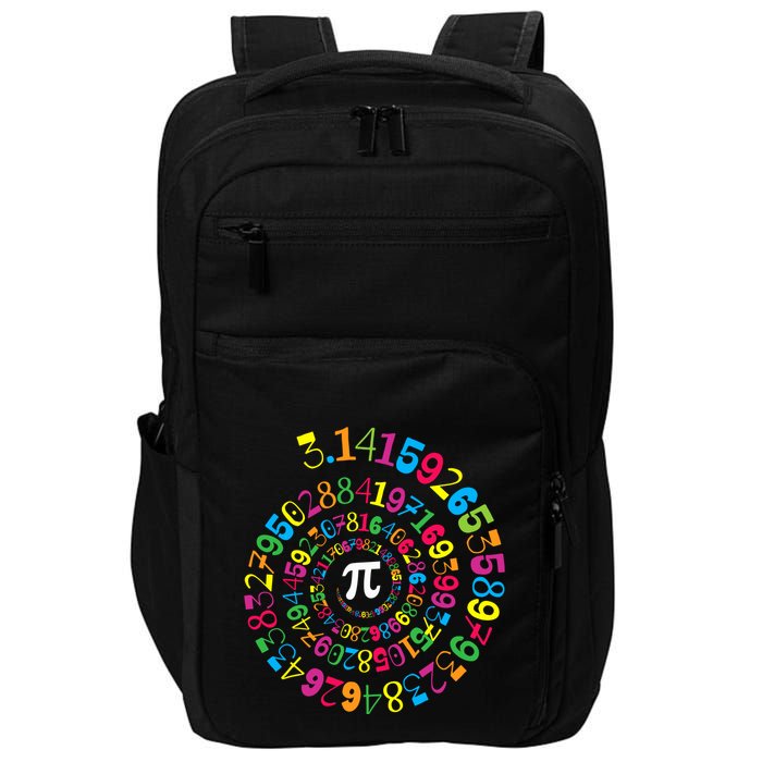 Happy Pi Day 3.14 Mathematic Math Teacher Gift Spiral Pi Day Impact Tech Backpack
