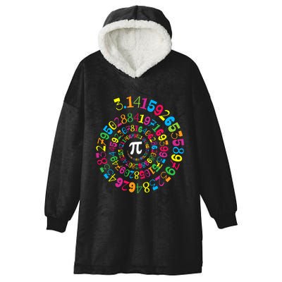Happy Pi Day 3.14 Mathematic Math Teacher Gift Spiral Pi Day Hooded Wearable Blanket