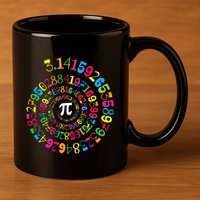 Happy Pi Day 3.14 Mathematic Math Teacher Gift Spiral Pi Day 11oz C Handle Ceramic Mug