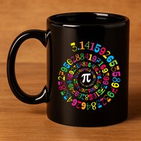 Happy Pi Day 3.14 Mathematic Math Teacher Gift Spiral Pi Day 11oz C Handle Ceramic Mug