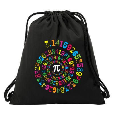 Happy Pi Day 3.14 Mathematic Math Teacher Gift Spiral Pi Day Drawstring Bag