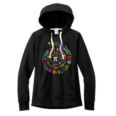 Happy Pi Day 3.14 Mathematic Math Teacher Gift Spiral Pi Day Women's Fleece Hoodie