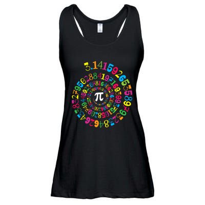 Happy Pi Day 3.14 Mathematic Math Teacher Gift Spiral Pi Day Ladies Essential Flowy Tank