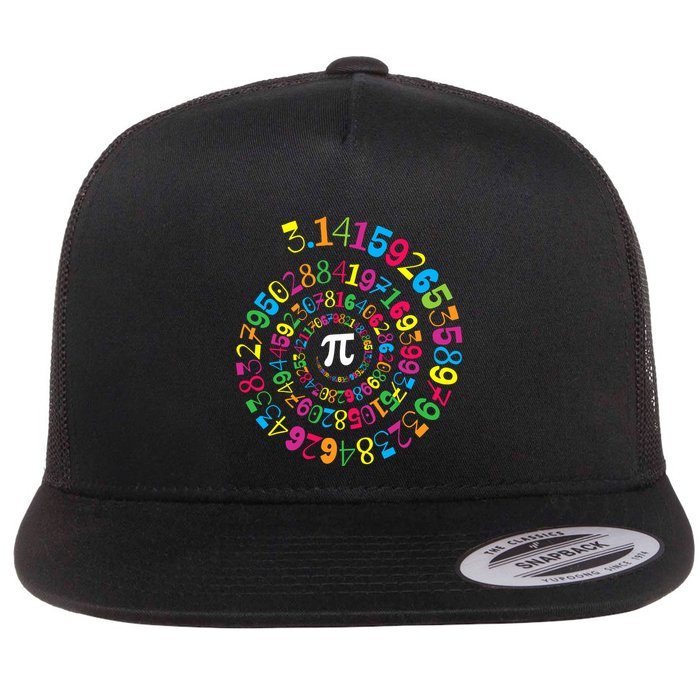 Happy Pi Day 3.14 Mathematic Math Teacher Gift Spiral Pi Day Flatbill Hat