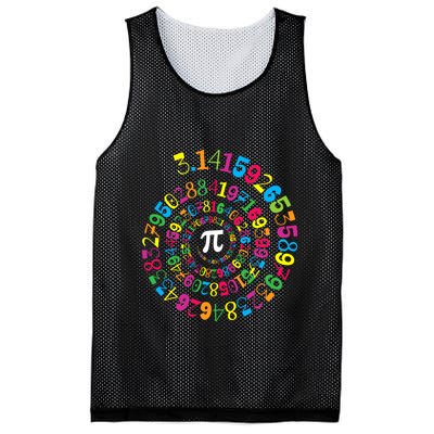 Happy Pi Day 3.14 Mathematic Math Teacher Gift Spiral Pi Day Mesh Reversible Basketball Jersey Tank