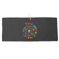 Happy Pi Day 3.14 Mathematic Math Teacher Gift Spiral Pi Day Large Microfiber Waffle Golf Towel