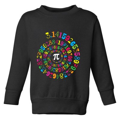 Happy Pi Day 3.14 Mathematic Math Teacher Gift Spiral Pi Day Toddler Sweatshirt