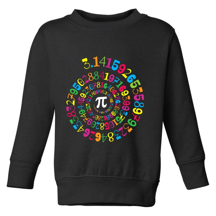 Happy Pi Day 3.14 Mathematic Math Teacher Gift Spiral Pi Day Toddler Sweatshirt