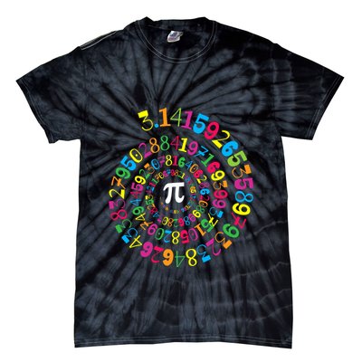 Happy Pi Day 3.14 Mathematic Math Teacher Gift Spiral Pi Day Tie-Dye T-Shirt