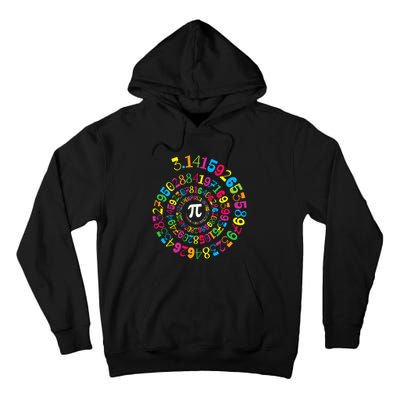 Happy Pi Day 3.14 Mathematic Math Teacher Gift Spiral Pi Day Tall Hoodie