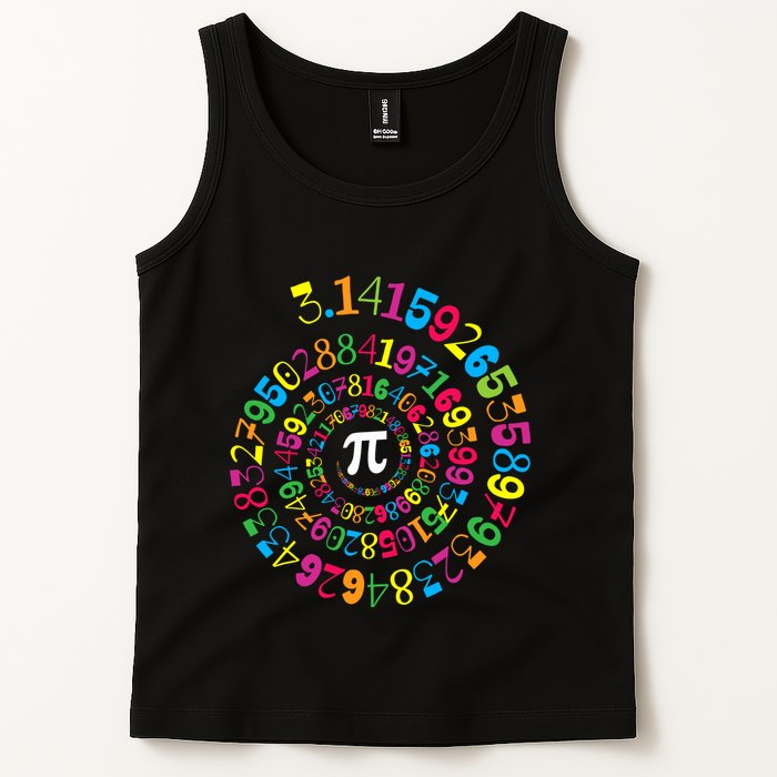 Happy Pi Day 3.14 Mathematic Math Teacher Gift Spiral Pi Day Tank Top