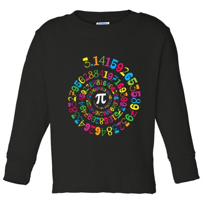 Happy Pi Day 3.14 Mathematic Math Teacher Gift Spiral Pi Day Toddler Long Sleeve Shirt