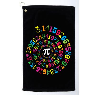 Happy Pi Day 3.14 Mathematic Math Teacher Gift Spiral Pi Day Golf Towel