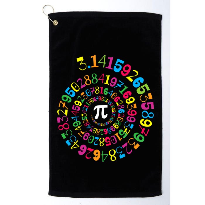 Happy Pi Day 3.14 Mathematic Math Teacher Gift Spiral Pi Day Golf Towel