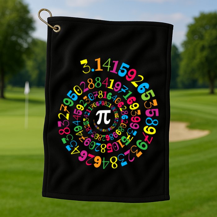 Happy Pi Day 3.14 Mathematic Math Teacher Gift Spiral Pi Day Golf Towel