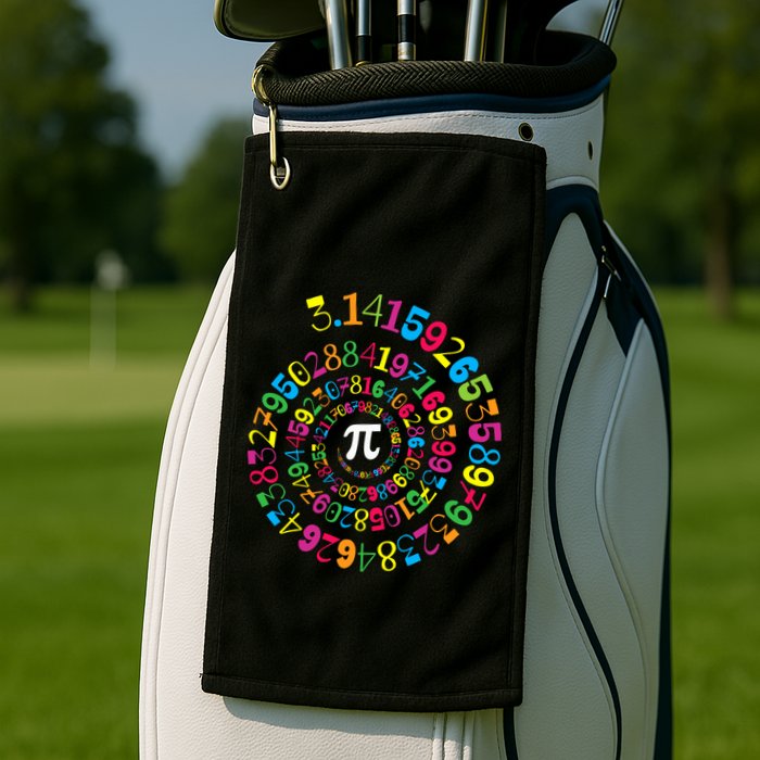 Happy Pi Day 3.14 Mathematic Math Teacher Gift Spiral Pi Day Golf Towel
