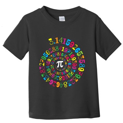 Happy Pi Day 3.14 Mathematic Math Teacher Gift Spiral Pi Day Toddler T-Shirt