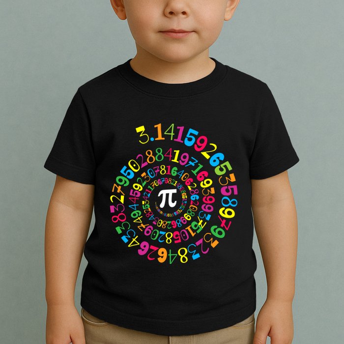 Happy Pi Day 3.14 Mathematic Math Teacher Gift Spiral Pi Day Toddler T-Shirt