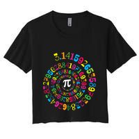 Happy Pi Day 3.14 Mathematic Math Teacher Gift Spiral Pi Day Crop Top