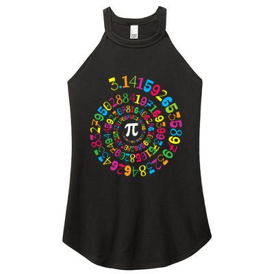 Happy Pi Day 3.14 Mathematic Math Teacher Gift Spiral Pi Day Women's Perfect Tri Rocker Tank