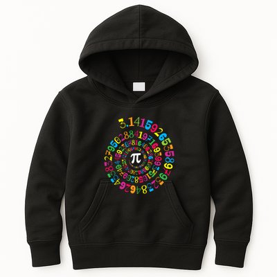 Happy Pi Day 3.14 Mathematic Math Teacher Gift Spiral Pi Day Kids Hoodie