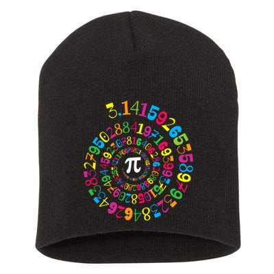Happy Pi Day 3.14 Mathematic Math Teacher Gift Spiral Pi Day Short Acrylic Beanie