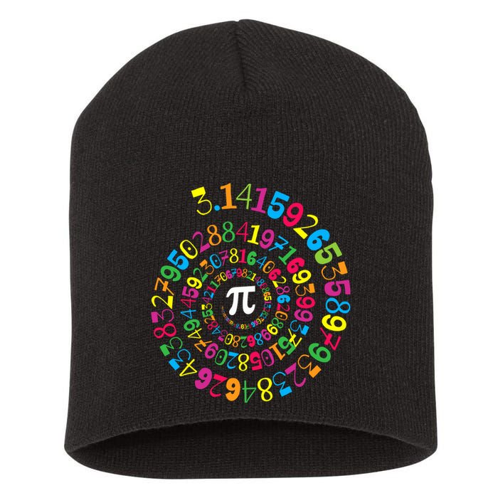 Happy Pi Day 3.14 Mathematic Math Teacher Gift Spiral Pi Day Short Acrylic Beanie