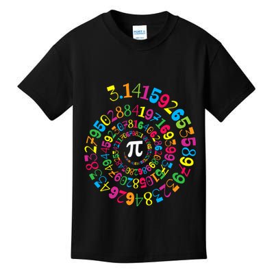 Happy Pi Day 3.14 Mathematic Math Teacher Gift Spiral Pi Day Kids T-Shirt