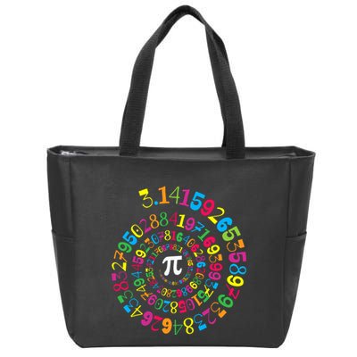 Happy Pi Day 3.14 Mathematic Math Teacher Gift Spiral Pi Day Zip Tote Bag