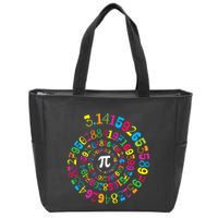 Happy Pi Day 3.14 Mathematic Math Teacher Gift Spiral Pi Day Zip Tote Bag