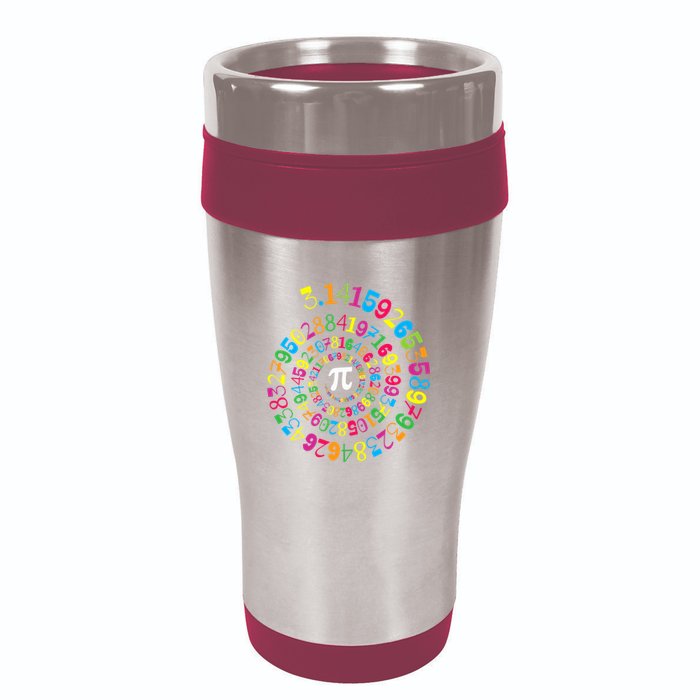 Happy Pi Day 3.14 Mathematic Math Teacher Gift Spiral Pi Day 16oz Travel Tumbler