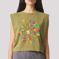 Happy Pi Day 3.14 Mathematic Math Teacher Gift Spiral Pi Day Garment-Dyed Women's Muscle Tee