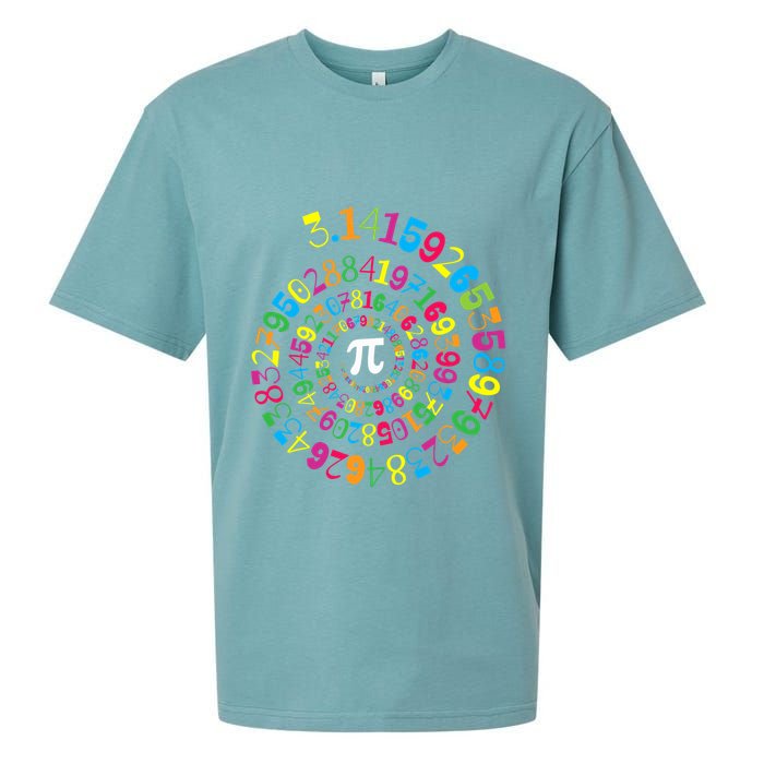 Happy Pi Day 3.14 Mathematic Math Teacher Gift Spiral Pi Day Sueded Cloud Jersey T-Shirt