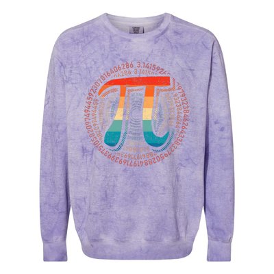 Happy Pi Day 3.14 Pi Day Math Lover Teacher Mathematics Colorblast Crewneck Sweatshirt