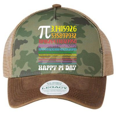 Happy Pi Day Colorful Pi Numbers 3.14 For Teacher Student Legacy Tie Dye Trucker Hat